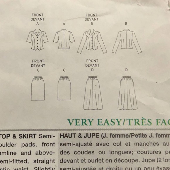 Vogue sewing pattern 7492 Womens suit pencil or maxi skirt pants - Picture 4 of 8